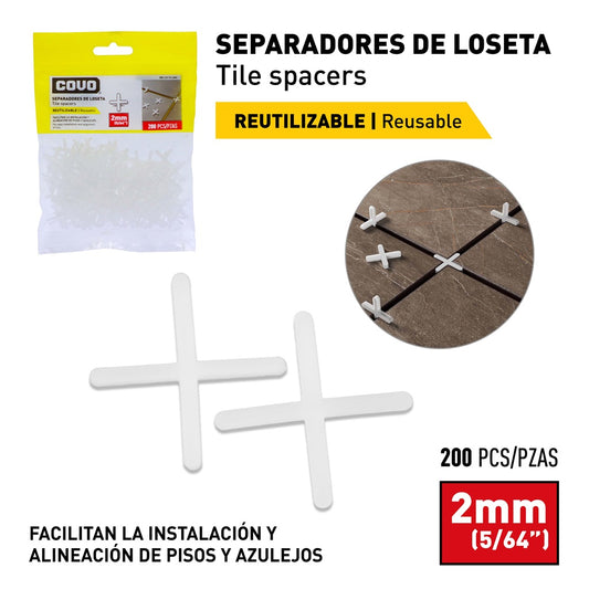 Spacer - Tile 2mm - 200pcs #CV-TS-2MM [12/96]