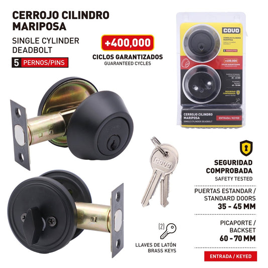 Lock - Deadbolt - SGL #D-101B-BK [24]