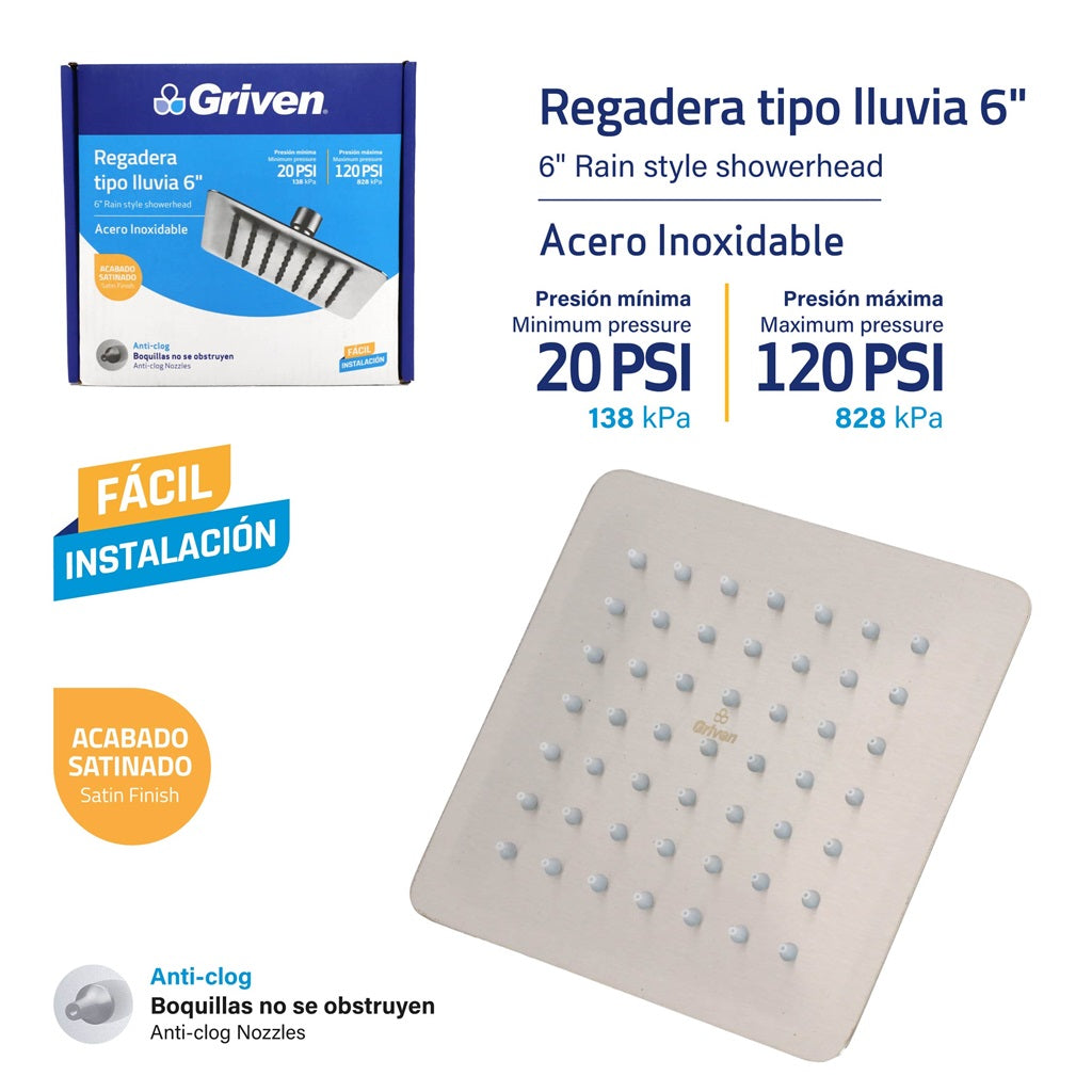 Shower Head - 6" #GV-SHS6-S [10]