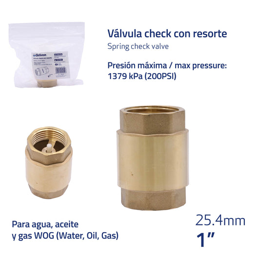 Check Valve - 1" Brass #WL-200-1-BR1 [120]